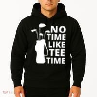 No Time Tee Time Funny Golf Dad Golfer Fathers Hoodie thumb 2