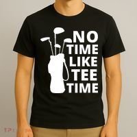 No Time Tee Time Funny Golf Dad Golfer Fathers T-Shirt thumb 3
