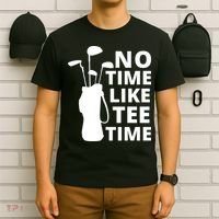 No Time Tee Time Funny Golf Dad Golfer Fathers T-Shirt thumb 6