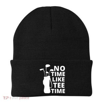 No Time Tee Time Funny Golf Dad Golfer Fathers Beanie