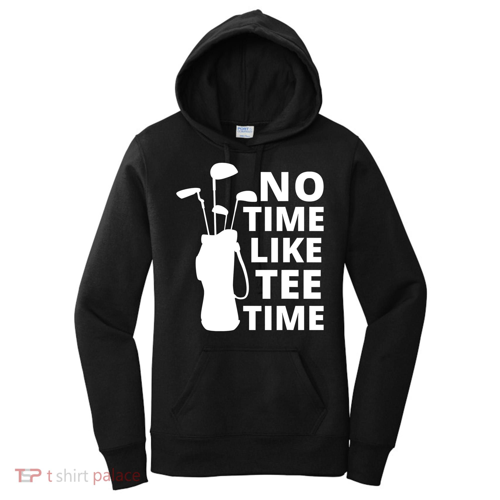 No Time Tee Time Funny Golf Dad Golfer Fathers Women's Hoodie