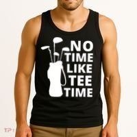No Time Tee Time Funny Golf Dad Golfer Fathers Tank Top thumb 3