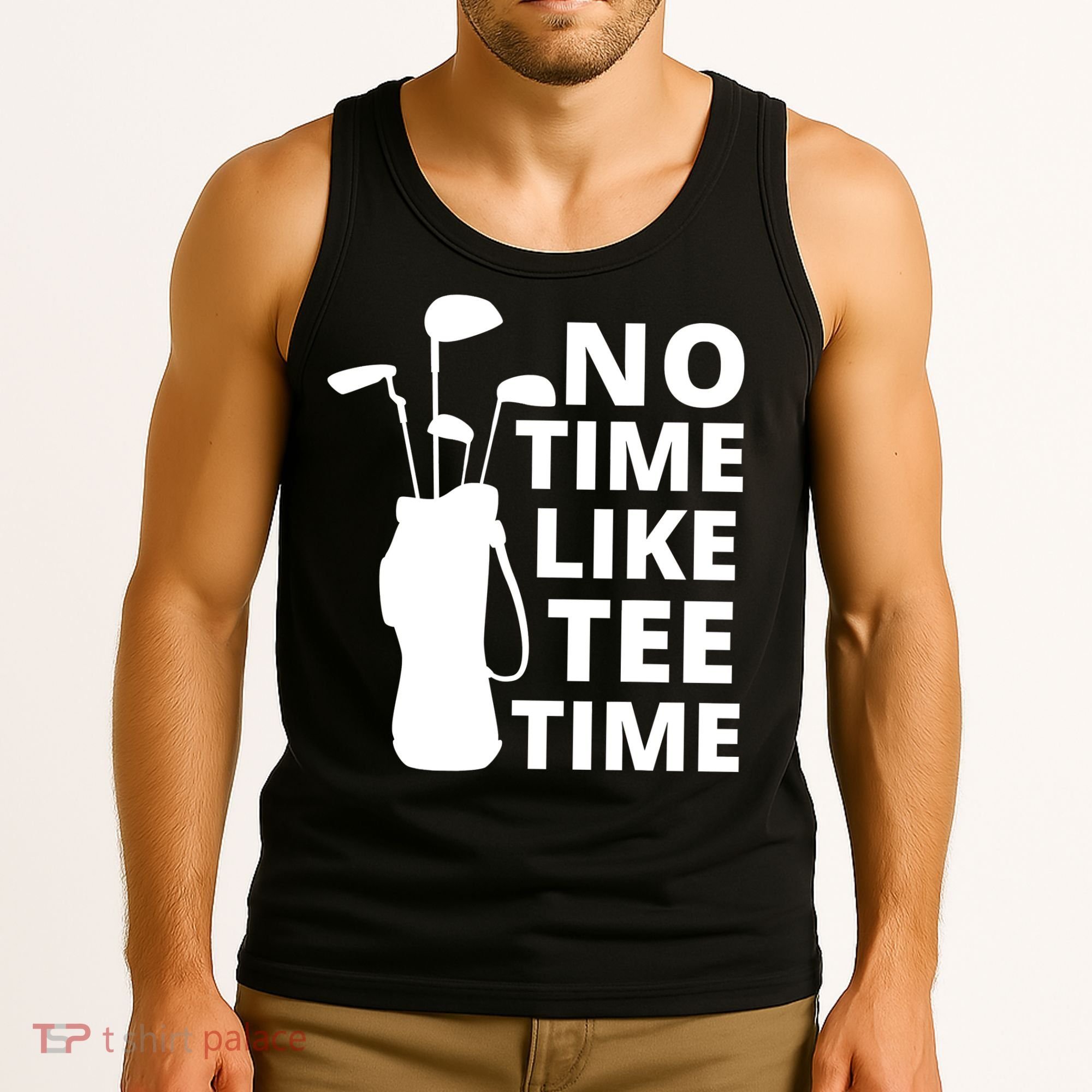 No Time Tee Time Funny Golf Dad Golfer Fathers Tank Top