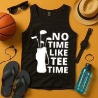 No Time Tee Time Funny Golf Dad Golfer Fathers Tank Top thumb 4