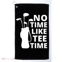 No Time Tee Time Funny Golf Dad Golfer Fathers Golf Towel thumb 0