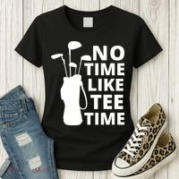 No Time Tee Time Funny Golf Dad Golfer Fathers Women's T-Shirt thumb 3