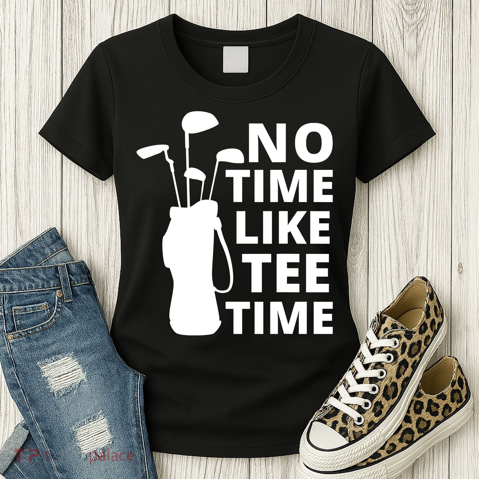 No Time Tee Time Funny Golf Dad Golfer Fathers Women's T-Shirt