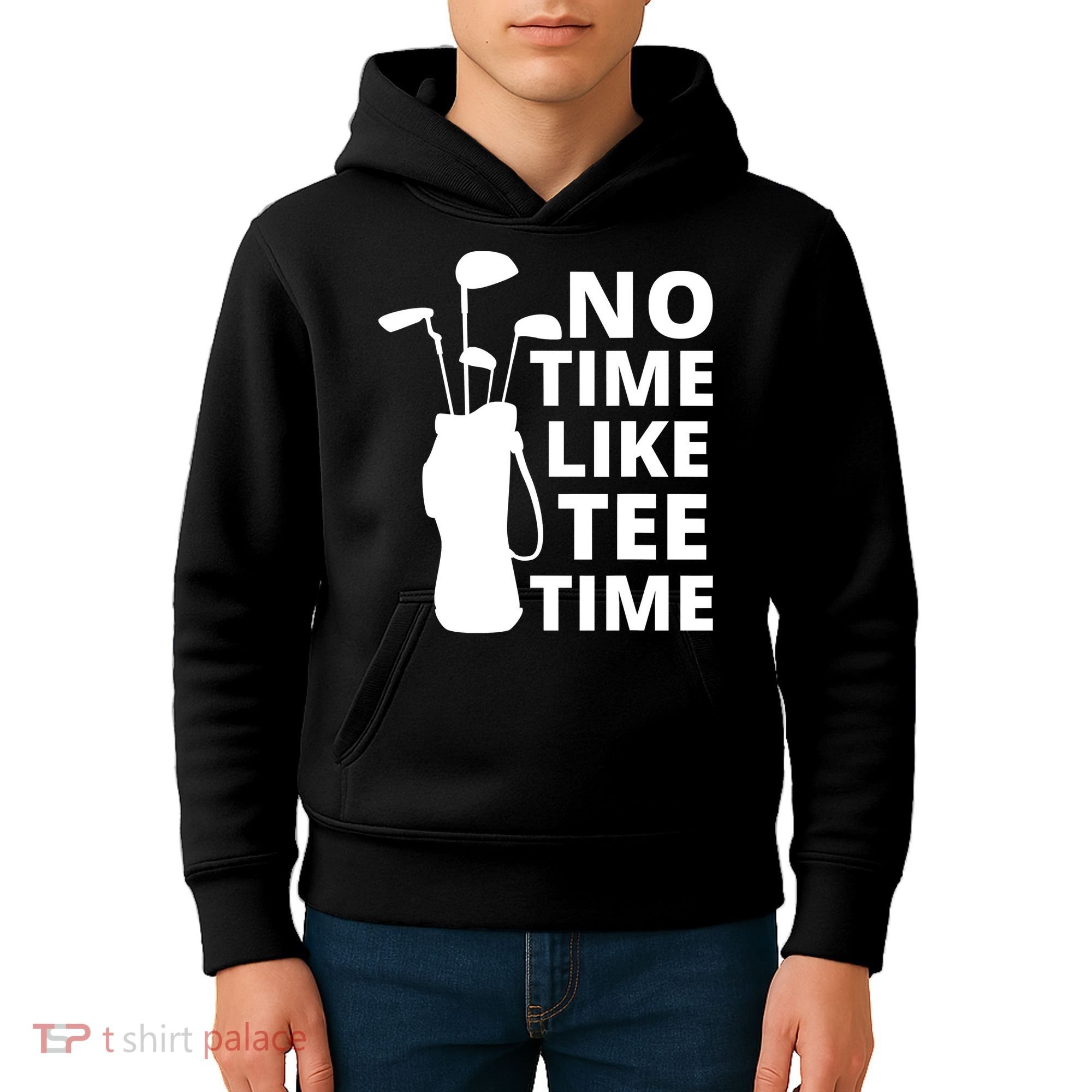 No Time Tee Time Funny Golf Dad Golfer Fathers Kids Hoodie
