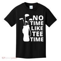No Time Tee Time Funny Golf Dad Golfer Fathers Kids T-Shirt thumb 0