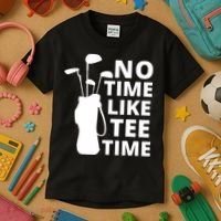 No Time Tee Time Funny Golf Dad Golfer Fathers Kids T-Shirt thumb 3