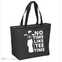 No Time Tee Time Funny Golf Dad Golfer Fathers Tote Bag thumb 2