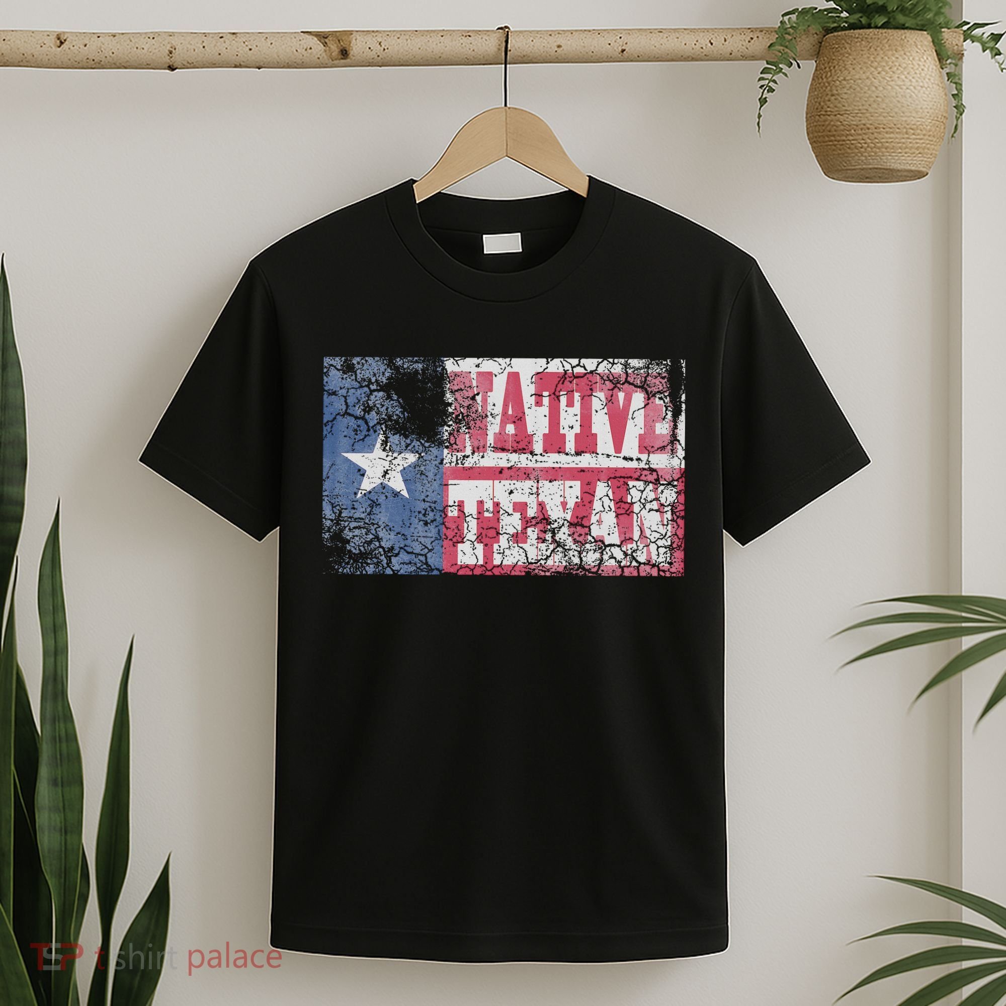 Native Texan Texas Flag Family Home Love Vintage Distressed T-Shirt