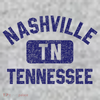 Nashville TN Tennessee Gym Style Distressed Navy Blue Print Long Sleeve Shirt thumb 2