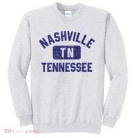 Nashville TN Tennessee Gym Style Distressed Navy Blue Print Sweatshirt thumb 0