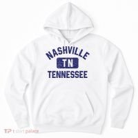 Nashville TN Tennessee Gym Style Distressed Navy Blue Print Hoodie thumb 0