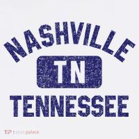 Nashville TN Tennessee Gym Style Distressed Navy Blue Print Hoodie thumb 2