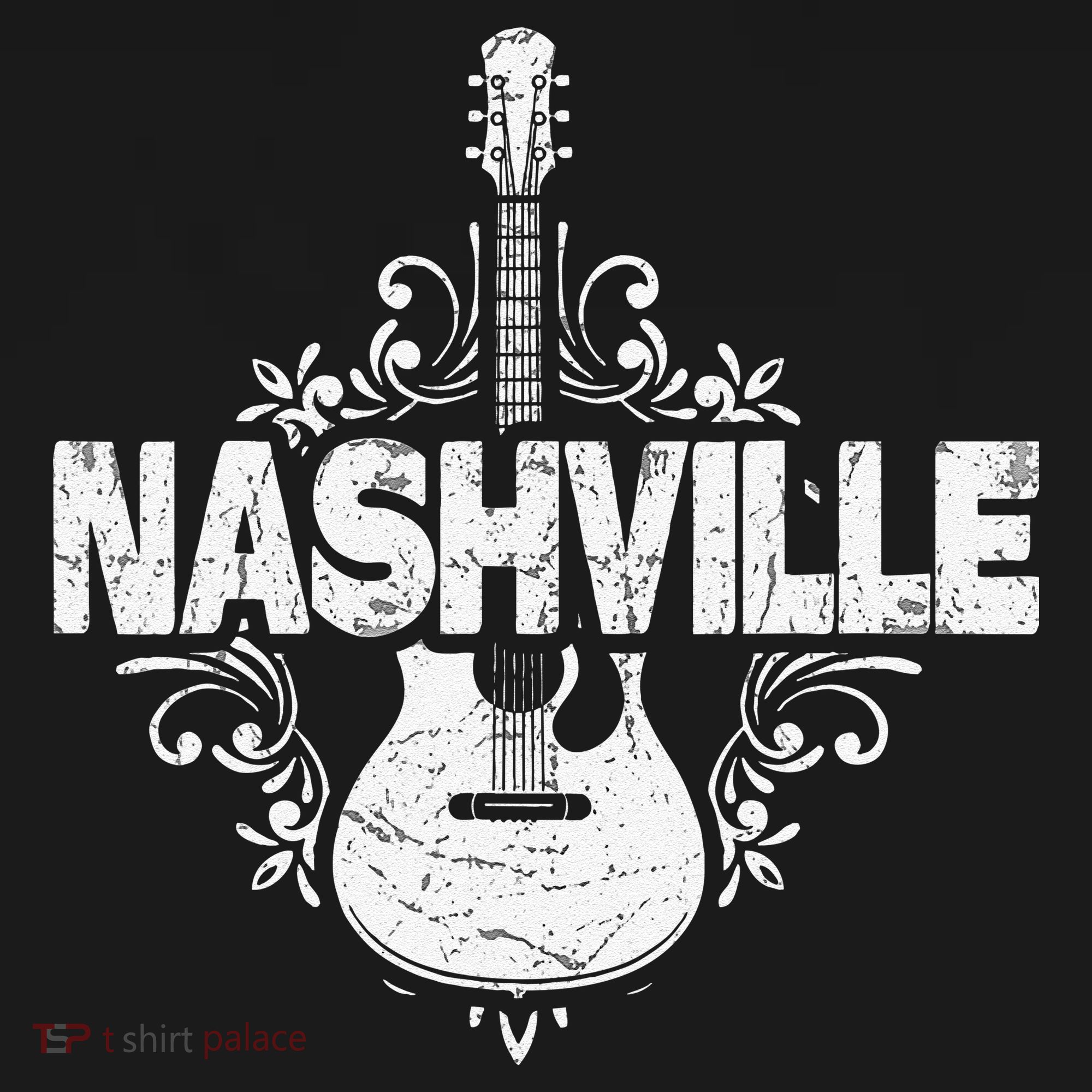 Nashville Tennessee Vintage Guitar Country Music City T-Shirt