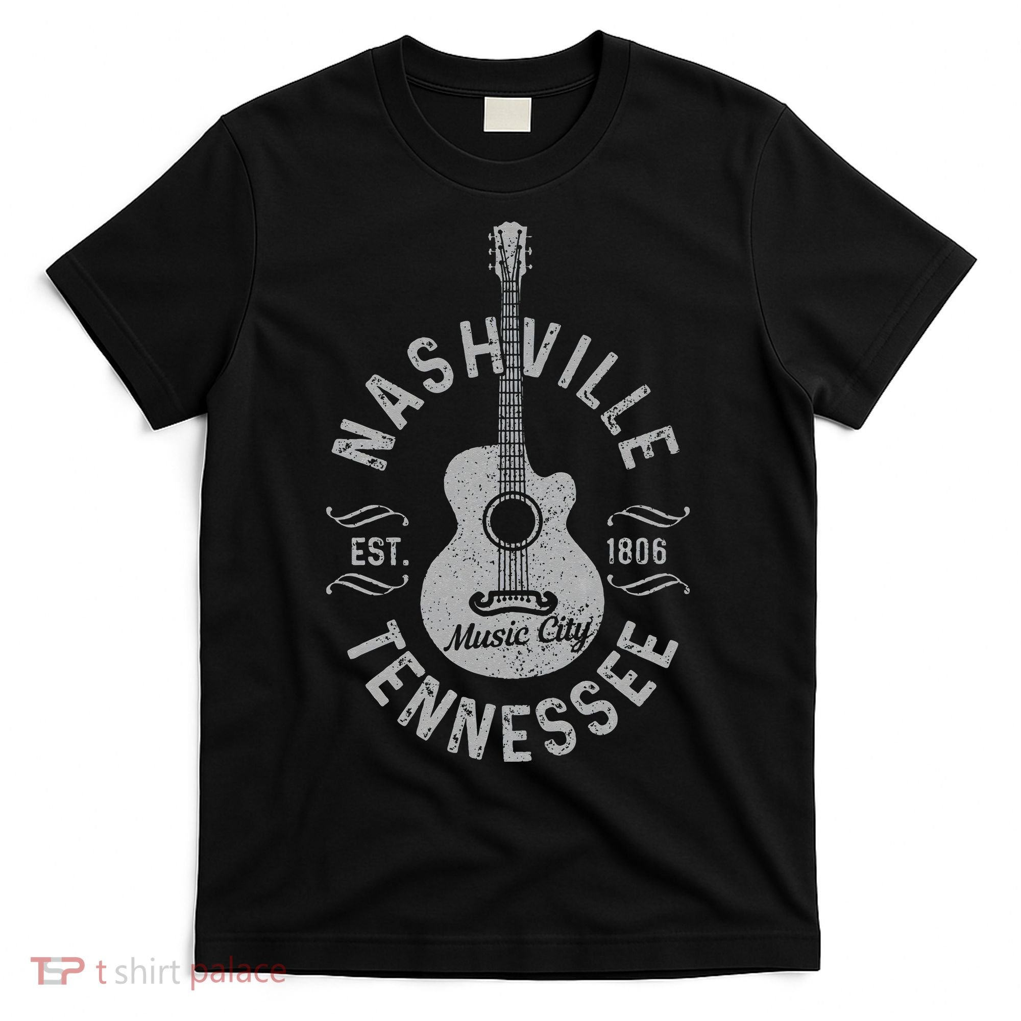 Nashville Tennessee Vintage Guitar Country Music City Gift T-Shirt