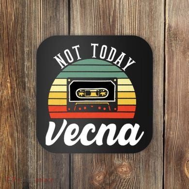 Not Today Vecna Mixtape Retro Vintage Coaster