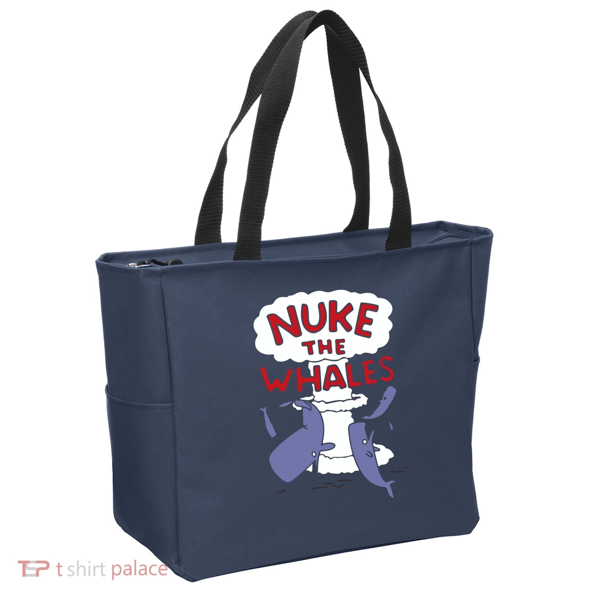 Nuke The Whales Funny Tote Bag
