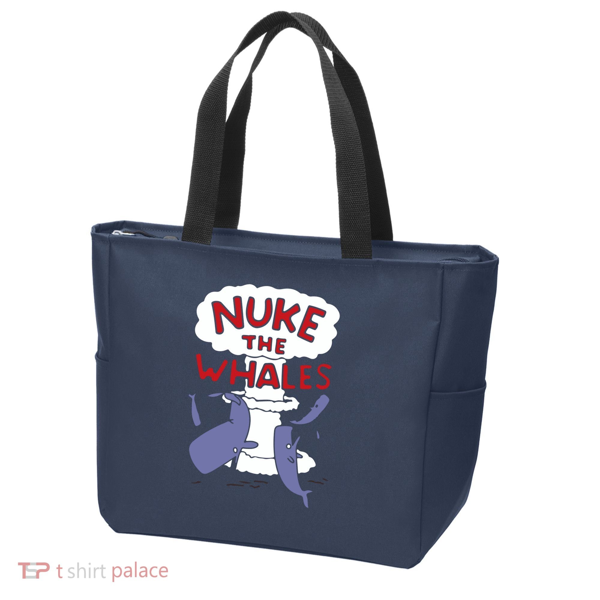 Nuke The Whales Funny Tote Bag