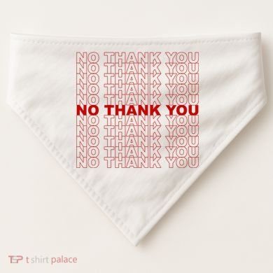 No Thank You Classic Retro USA-Made Doggie Bandana