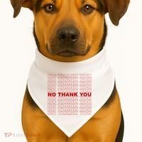 No Thank You Classic Retro USA-Made Doggie Bandana thumb 1