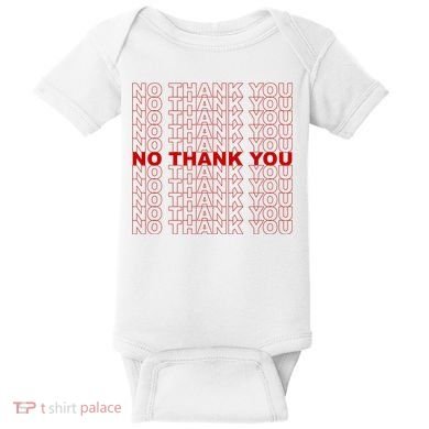 No Thank You Classic Retro Baby Bodysuit