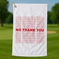 No Thank You Classic Retro Golf Towel thumb 1