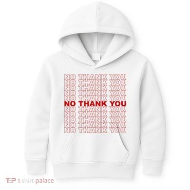 No Thank You Classic Retro Kids Hoodie