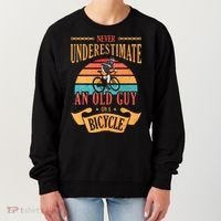 Never Underestimate An Old Guy On A Bicycle Cycling Women's Sweatshirt thumb 0