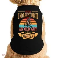 Never Underestimate An Old Guy On A Bicycle Cycling Doggie Tank thumb 0