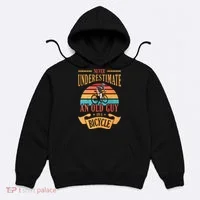 Never Underestimate An Old Guy On A Bicycle Cycling Hoodie thumb 0