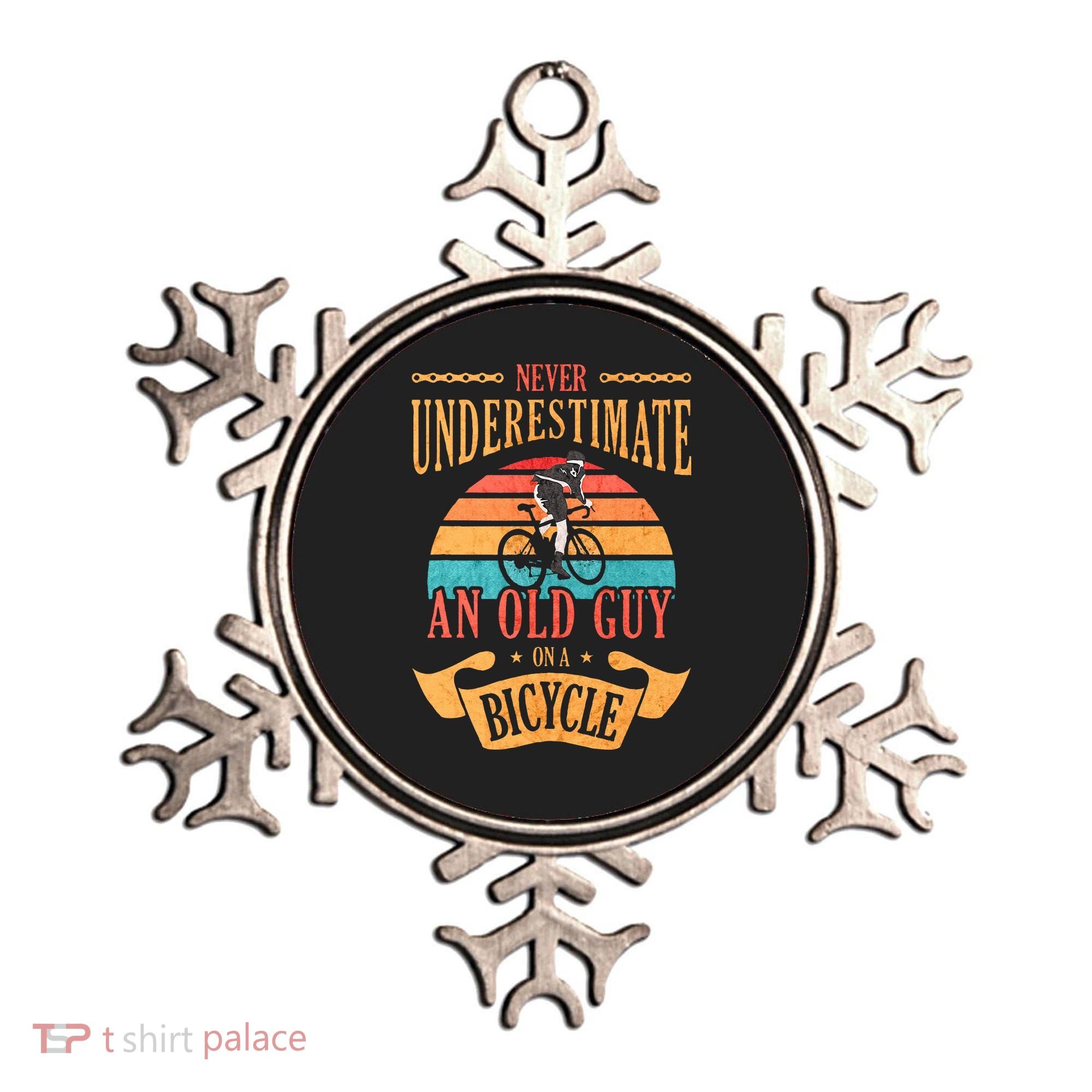 Never Underestimate An Old Guy On A Bicycle Cycling Ornament