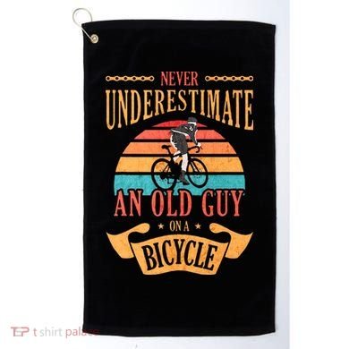 Never Underestimate An Old Guy On A Bicycle Cycling Golf Towel