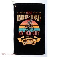 Never Underestimate An Old Guy On A Bicycle Cycling Golf Towel thumb 0