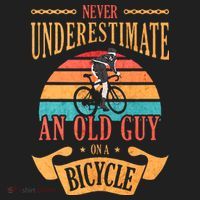 Never Underestimate An Old Guy On A Bicycle Cycling Golf Towel thumb 3