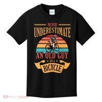 Never Underestimate An Old Guy On A Bicycle Cycling Kids T-Shirt thumb 0