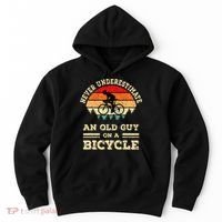 Never Underestimate An Old Guy On A Bicycle Funny Cycling Hoodie thumb 0