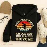 Never Underestimate An Old Guy On A Bicycle Funny Cycling Hoodie thumb 4