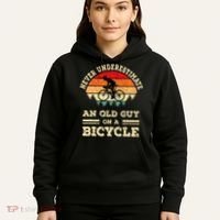 Never Underestimate An Old Guy On A Bicycle Funny Cycling Hoodie thumb 5