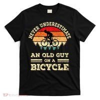 Never Underestimate An Old Guy On A Bicycle Funny Cycling T-Shirt thumb 0