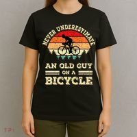Never Underestimate An Old Guy On A Bicycle Funny Cycling T-Shirt thumb 4