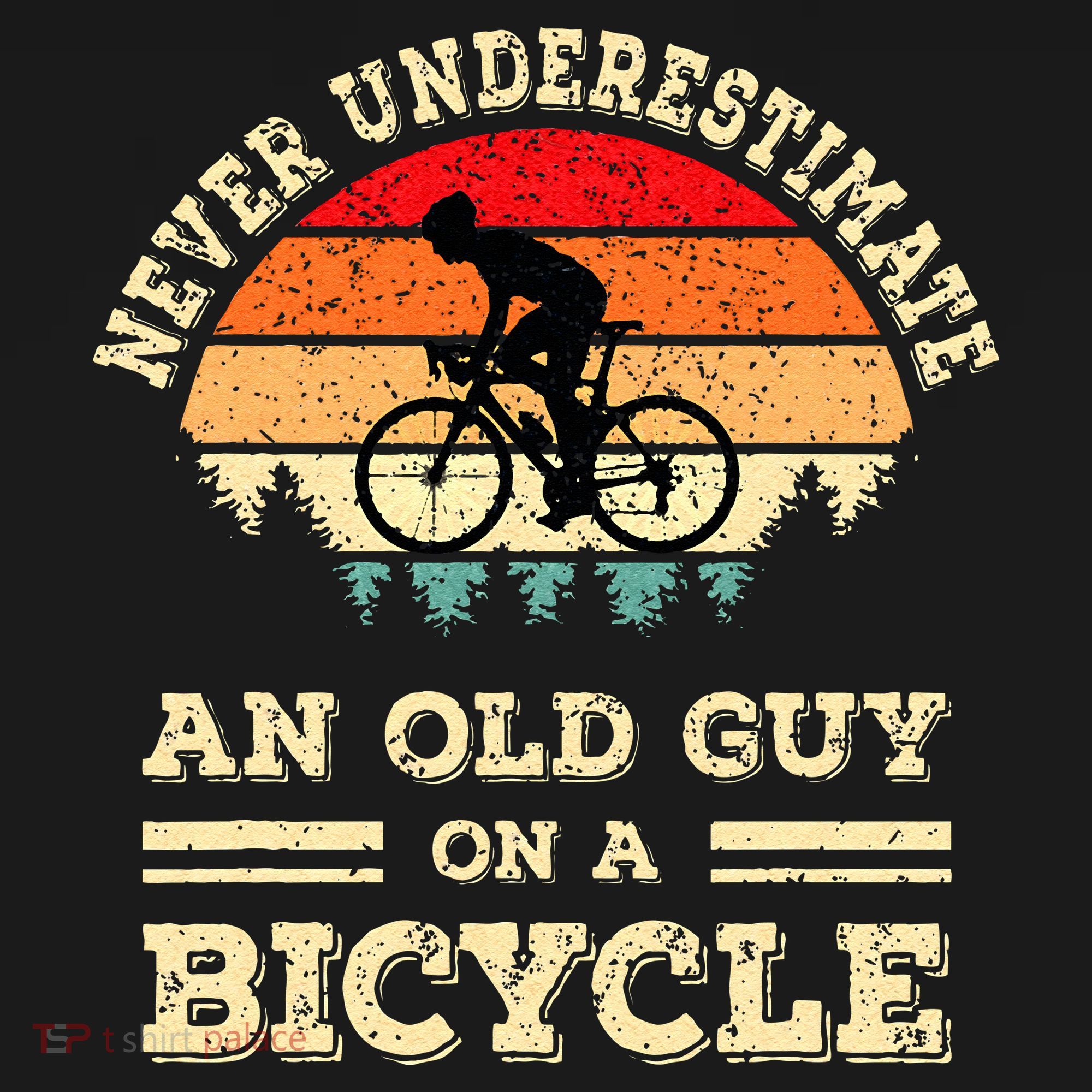 Never Underestimate An Old Guy On A Bicycle Funny Cycling Women's Hoodie
