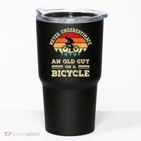 Never Underestimate An Old Guy On A Bicycle Funny Cycling Tumbler thumb 0