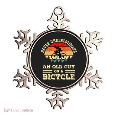 Never Underestimate An Old Guy On A Bicycle Funny Cycling Ornament