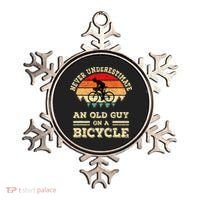 Never Underestimate An Old Guy On A Bicycle Funny Cycling Ornament thumb 0
