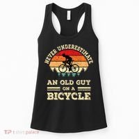 Never Underestimate An Old Guy On A Bicycle Funny Cycling Women's Tank Top thumb 0