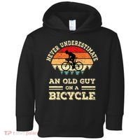 Never Underestimate An Old Guy On A Bicycle Funny Cycling Toddler Hoodie thumb 0