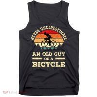 Never Underestimate An Old Guy On A Bicycle Funny Cycling Tank Top thumb 0